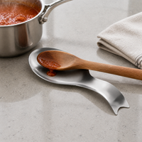 Stainless Steel Fish Tail Spoon Rest for Kitchen Utensils