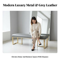 Upholstered Rectangular Bench Luxury Design Entryway Shoe-Changing Seat Multi-Functional Long Stool for Families, Adults, Bedroom, Living Room, take office