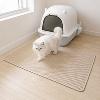 Pet Mat, Cat Litter Scatter Prevention Mat, Washable, Odor Resistant, Double Layer Structure, Non-Slip, Thick Fabric