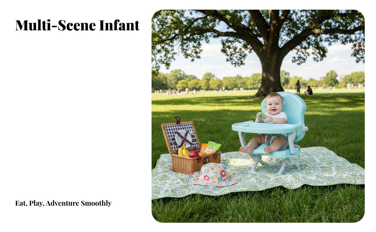 Foldable Infant High Chair Multi-Functional Portable High Chair Lightweight Foldable Dining Booster for Young Children, Infants, Outdoor, Home