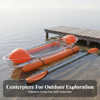 2-Person Transparent Kayak Transparent Design Transparent Paddle Craft Unihull Hull Paddle Boat for Families, Outdoor Fans, Scenic Spots, Parks And