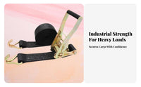 Polyester Strapping Ratchet Tie-down Strap High Break Strength Ratchet Tie-down Straps Long-Lasting for Vehicle Owners, Hauling Vehicle