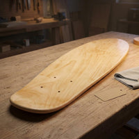 Natural Wood Finish aquaticShaped Skateboard Deck Pre-Drilled Holes 22-Inch Skateboard Deck