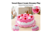 Colorful Plastic Birthday Cake Playset Pastel Style Light-up Singing Cake Cutting Play Decorative for Children
