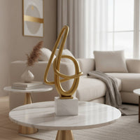 Intertwined Loop Ornament Abstract Sculpture with Base Modern Table Ornament for Bookshelf
