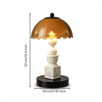 Adjustable Table Lamp with Dome Shade Warm Vintage Table Lamp Sculptural Soft for Bedroom