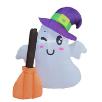 1.2m Halloween Inflatable Ghost with Witch Hat LED Outdoor Decoration