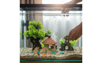 Fish Tank Landscape House Artificial Rockery Decoration Miniature Rockery Model Easy to Place for Terrarium, Desktop