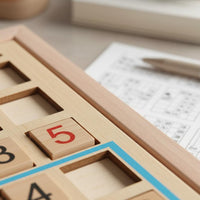 No Paper Needed Wooden Sudoku Board Learning Through Play Math Thinking Game Brain Training Sudoku Challenge Set Natural Wood for Classroom