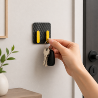 No Drill Wall Hooks, Heavy Duty Pressure-sensitive Towel Hook Luxury Double Hook for Bathroom Kitchen Entryway, 10-15kg Load