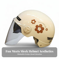Electric Bike Half Helmet 3C Certified Double Visor Helmet Impact Resistant Shielded Headwear for Men, Women, Summer, Commuting