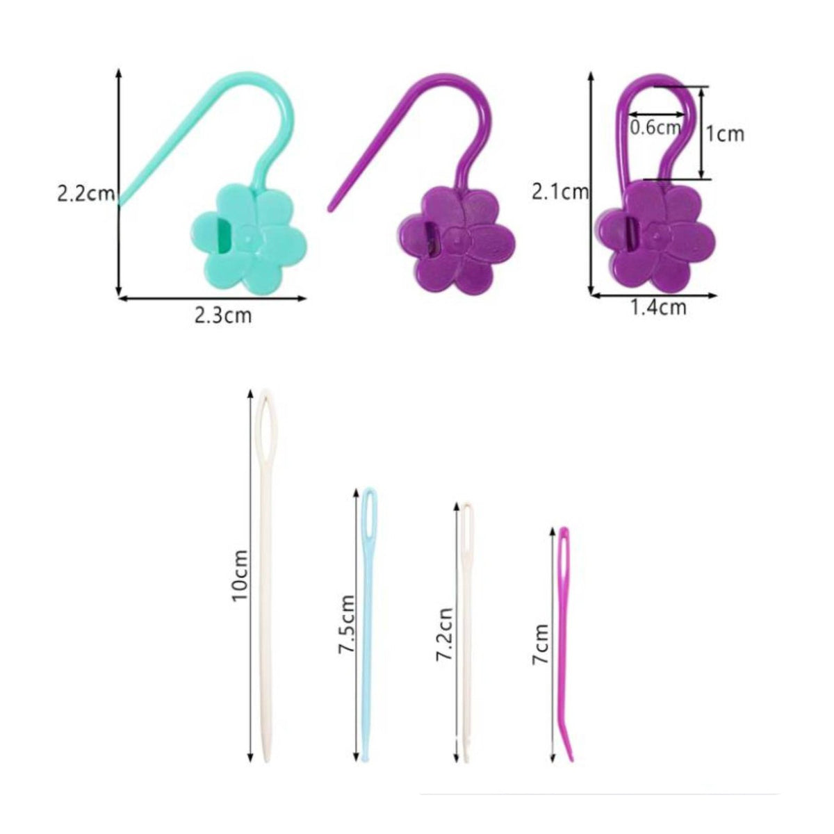 108 Pieces Multi-Color Flower Shaped Stitch Markers Assorted Colors Locking Stitch Markers Long-Lasting Locking Knitting Clips Polished Surface for Knitters, Crocheters, Beginners, Craft Projects, Travel