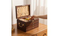 Wooden Jewelry Box Sturdy Jewelry Organizer with Drawers Desktop Organizer with Drawers for Women, Vanity