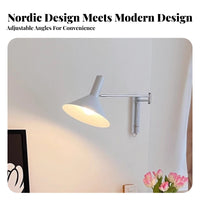 Minimalist Adjustable Swing Arm Wall Lamp Rotatable Head Swing Arm Wall Lamp Space Saving Adjustable Bedside Light Long-Lasting Metal Construction for Design Enthusiasts, Homeowners, Professionals, Bedroom, Study Room, Home Office, Corridor