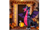 Inflatable Dragon with Pumpkin Lighted Inflatable Dragon Outdoor Yard Decoration for Homeowners, Lawn