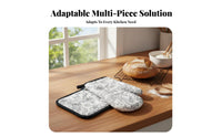 2 Pieces Oven hand protector and Pot Holder floral pattern Print Oven hand protector and Potholder Set Thickened Design Heatproof Handwear for cooks, Adults, oven-baking, Grilling