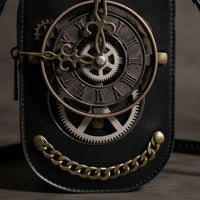 Steampunk Gear Shoulder Bag Gothic Crossbody Shoulder Bag Small Mini Purse Compact for Cosplayers
