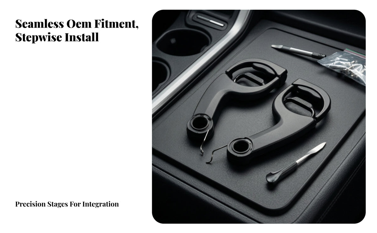 Cup Holder Bracket with Mounting Arm | Left and Right, Matte Black, Car Cup Holder Bracket, for Dashboard Repair