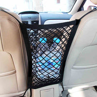 Car Seat Storage Mesh Net Organizer for Kids and Pet Barrier, Backseat Cargo Pocket