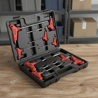 8 Pieces S2 Steel Ball End T-Handle Hex Key Set High Torque T-Handle Hex Key Set Easy Size Marking Hand Tool Rust Resistant