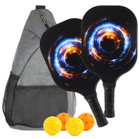 Fiberglass Pickleball Paddle Set with Carbon Fiber Honeycomb Core