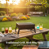Foldable Design Folding BBQ Grill Lightweight Folding Charcoal Grill Easy to Clean for Campers, Picnics, Backyard, Beach