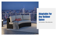Outdoor Round Sofa Set, Aluminum Alloy Waterproof Patio Lounge Chair, Garden Villa Furniture