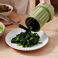 ABS Plastic Manual Fruit and Vegetable Dehydrator Twist Top Manual Salad Drainer Compact Design Food Prep Tool Bisphenol A-Free Safe