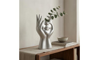Hand-Shaped Sculptural Face Vase Open Top Face Vase Glossy Finish Home Decor Decorative