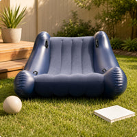 Inflatable Kids Sofa Ribbed Seat PVC Lounge Sofa Segmented Construction Seating
