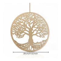 Tree of Life Wall Hanging Plaque Round Tree of Life Wall Hanging Wooden Plaque with Rope Lightweight Minimalist for Living Room