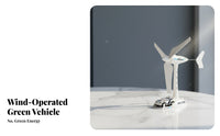 Three Blade Wind Power Car Kit Sporty Design Wind Turbine Toy Car Decorative Graphics