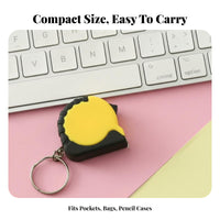 Human Measu Loop Tape Small Size Mini Tape Measure 1m Retractable Ruler Slide Lock Retractable Keychain Ruler Locking Mechanism
