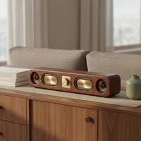 Bass Boosted Retro Bluetooth Speaker Aux Input Vintage Wooden Speaker Easy to Use for Desktop