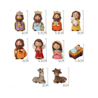 Cartoon Nativity Display Giftable Christmas Stable Figurines