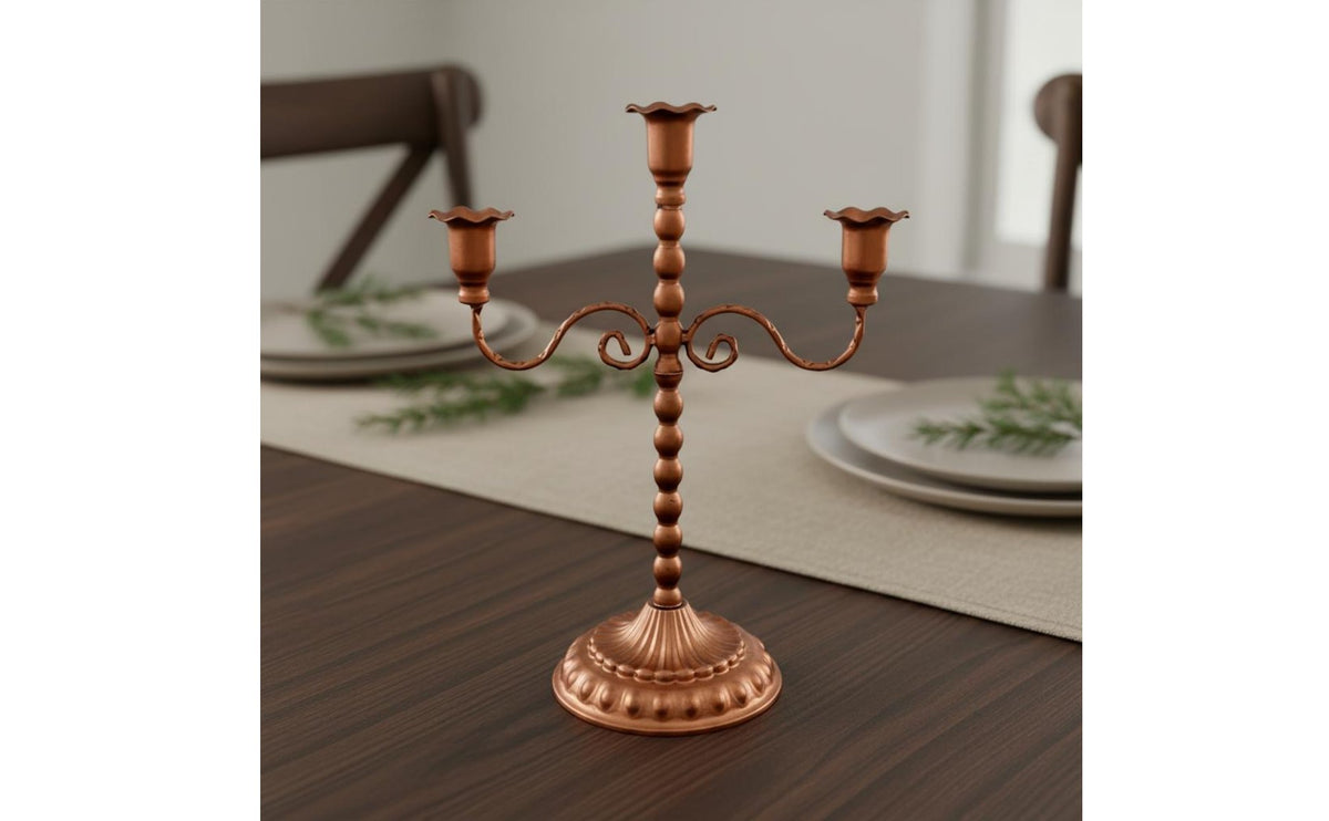 Vintage Metal Candelabra Retro Design Antique Bronze Candle Holder for Holiday