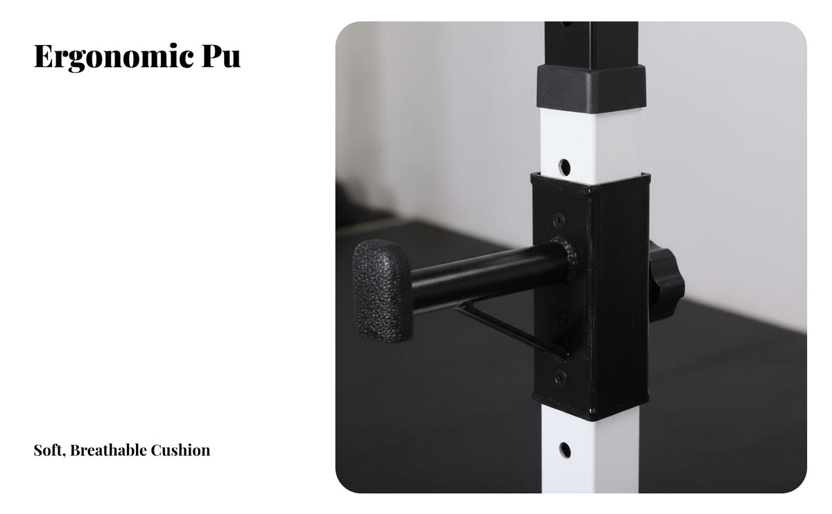 Heavy-Duty Adjustable Squat Rack Non-Slip Feet Multi-Function Bench Press Rack Stable H-Frame Base Split Squat Stand Powder Coated Finish for Men, Weightlifters, Bodybuilders