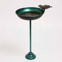 Pedestal Bird Bath Decorative Bird Bath with Flower Accent Birdbath Weather-Resistant Garden Decor Weatherproof for Gardeners