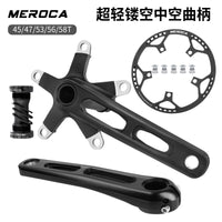 MEROCA Folding Bike Crank Aluminum Alloy Hollow Integrated Crank 45T-58T