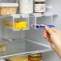 Under-Shelf Fridge Organizer Effortless Gliding Pull-out Fridge Drawer Multi-Use