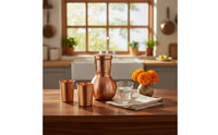 Copper Water Jug Set Snug Lid Copper Jug Set Narrow Neck Servingware