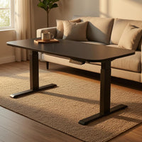 Height Adjustable Table Triangular-Base Feet Electric Standing Desk Control Panel Rectangular Standing Desk for Home