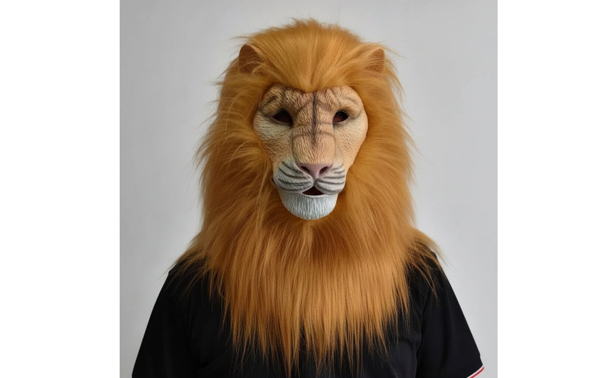 Realistic Full Head Animal Mask Furry Latex Mask with Hair Lifelike Textured for Cosplayers, Partygoers, Halloween, Cosplay, Costume Parties