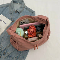 Tote Bag for Women with Zipper and External Pockets, Large Canvas Tote Bag for Work, Crossbody Shopping Bag with Strap, Large Canvas Summer Bag