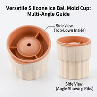 Soft Drinks Round Ice Maker for Home Bar, Modern Minimalist Style Large Ice Sphere, Easy Release Silicone Press, Slow Melting Ball for Cocktails