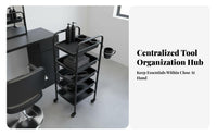 Hairdressing Tool Cart Long-Lasting 5-Drawer Rolling Salon Cart Cosmetic Spa Storage Trolley Large Capacity Cosmetic Spa Tool