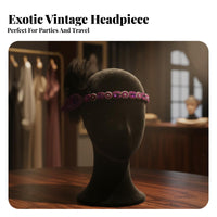 Feather Headband Crystal Embellished Gemst Single Ed Feather Hairband 1920s Dancer Headpiece Ethnic Design 1920s Design