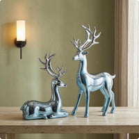 Reclining Deer Ornament Electroplated Standing Deer Ornament Desktop Display Reindeer Statue
