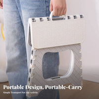 Folding Design Collapsible Stool with Handle Space-Saving Portable Seating Lightweight Small Chair Sturdy for Campers, Commuters, Fishing, Outdoor, Camping, Travel