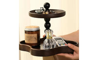 Decorative Wooden Tray with Two Tiers Rustic Two-Tier Tray Compact Tiered Storage Stand Smooth for Dresser